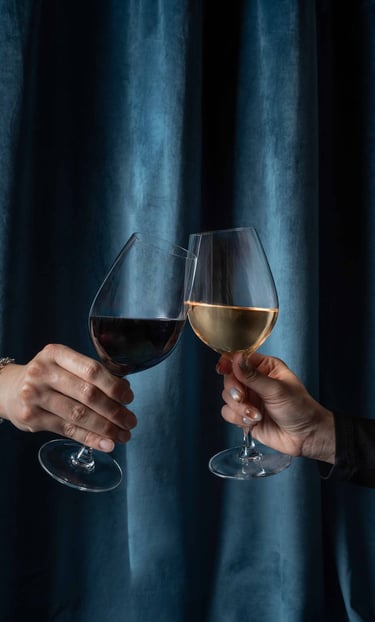 Social media content agency in Toronto capturing a wine toast at a luxury restaurant.