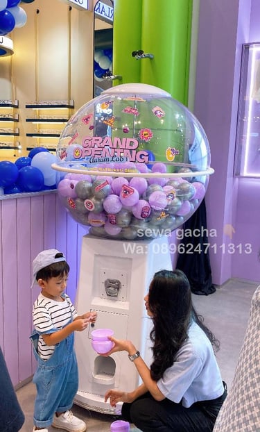 sewa mesin gachapon putih jumbo di jabodetabek