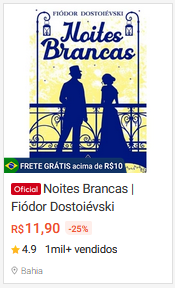 livro noites brancas em promoção