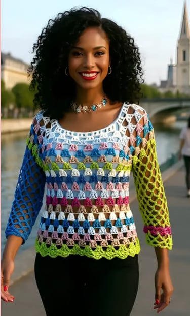 Pull au crochet fait main Montebello