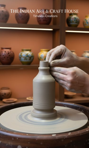 making of earthen clay water bottle