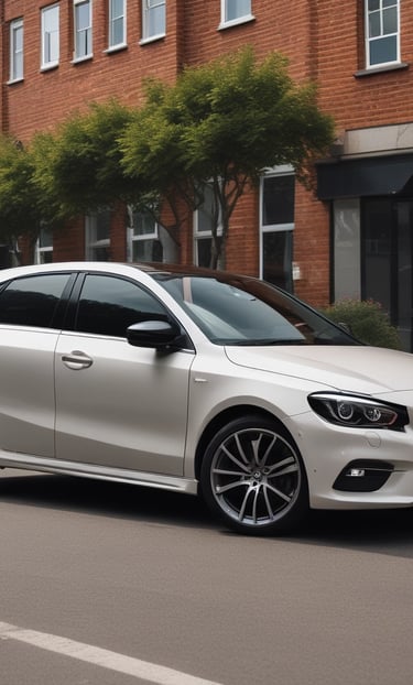 Close-up of a sleek car window tinted with a glossy black nano-ceramic film reflecting city lights at dusk.