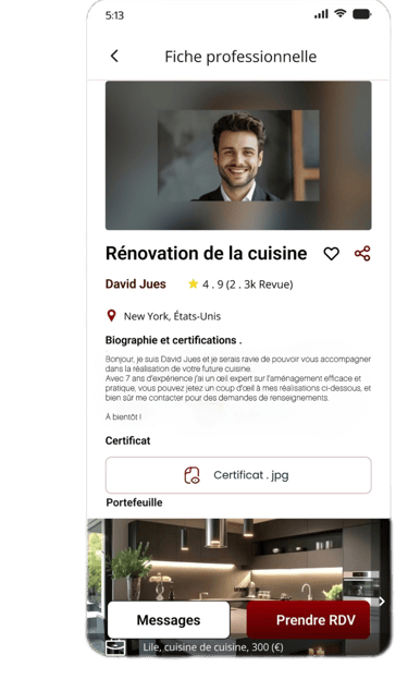 Fiche professionnelle HomeCraft