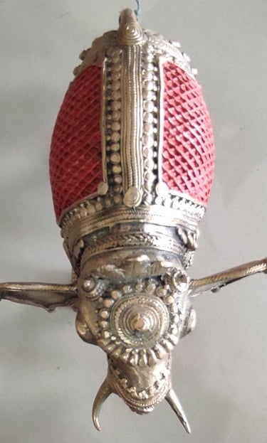 "Handcrafted brass elephant with detailed red painting on the spinal area-Export-grade"