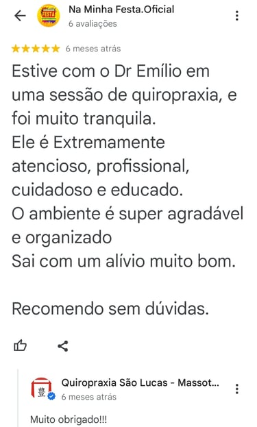 Avaliação no google quiropraxia são lucas