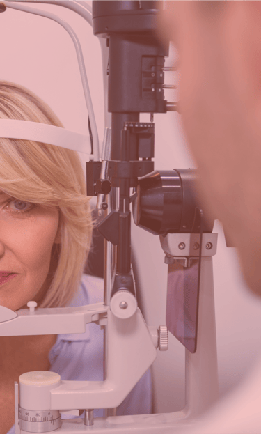 a woman is shown in a picture, with an optometrist 
