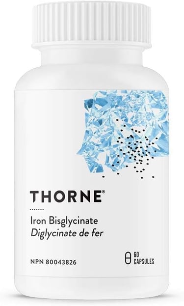 Thorne Iron Bisglycinate - Enhanced Absorption Without Gastrointestinal Side Effects - 60 Capsules 