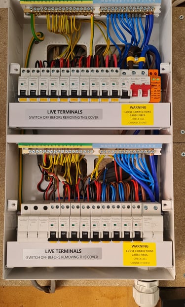 New twin FuseBox consumer unit with RCBOs and surge protection installed in Bromley
