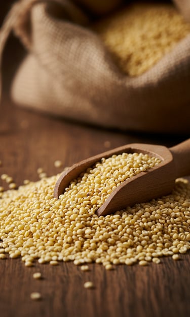 Foxtail Millet: Lowers glycemic index and supports neural health due to high lecithin content.