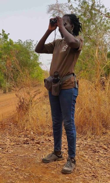 Fatou Colley, licensed birding guide and founder of Birding Adventures Gambia