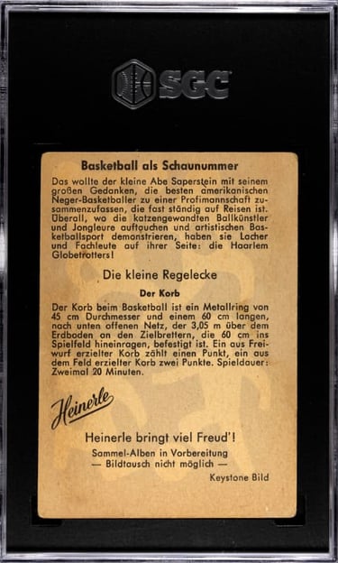 Vintage German Harlem Globetrotters Basketball Card
