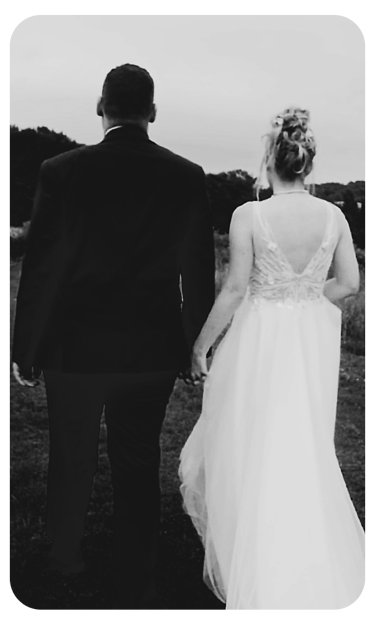 photo noir et blanc de mariée