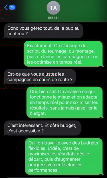 conversation client tiktok shop