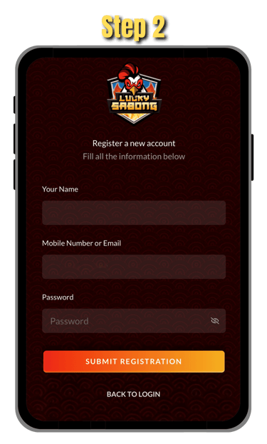 step 2 of how to register in phsabong