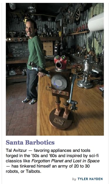 Teaser for Santa Barbara Independent article on artist Tal Avitzur.