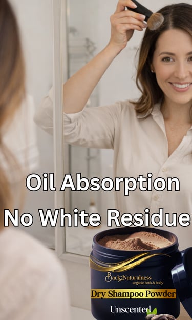 lady applying back2naturalness dry shampoo to her hair 