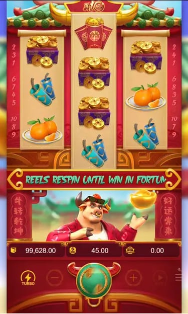 Interface do jogo Fortune Ox - Como funciona a tela do touro da fortuna