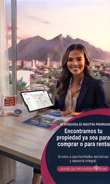 Agente inmobiliario profesional en Monterrey que ayuda a los clientes a encontrar propiedades en ven