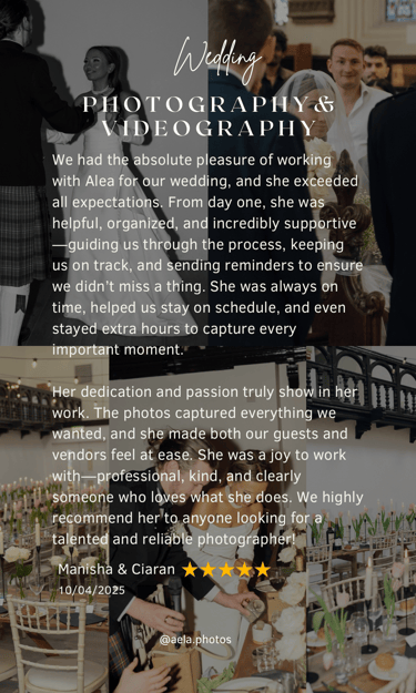 a wedding photographer's wedding day at the wedding venue