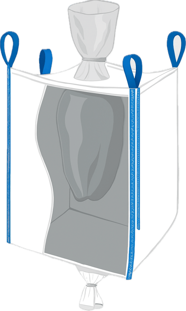 Liner para bigbag / supersaco con 2 valvulas para carga y descarga