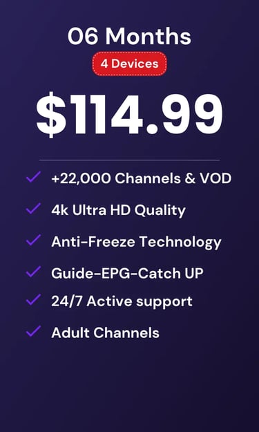 Mom IPTV catch-up TV feature with HD channels and VOD series