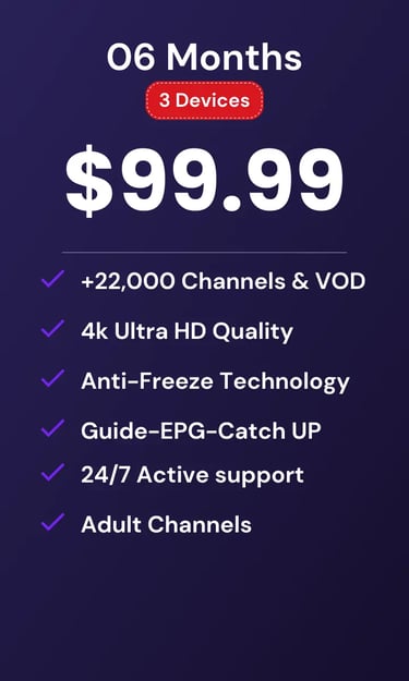 Android TV displaying Mom IPTV catch-up TV and live sports