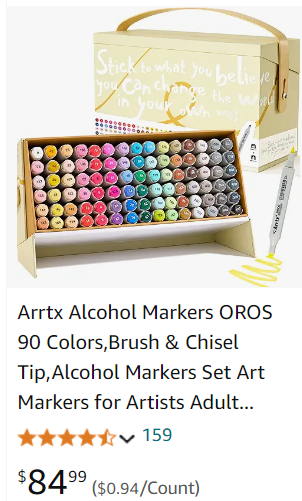 Arrtx Alcohol Markers OROS 90 Colors, Brush & Chisel Tip, Alcohol Markers Set