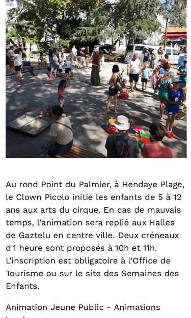 animation cirque hendaye