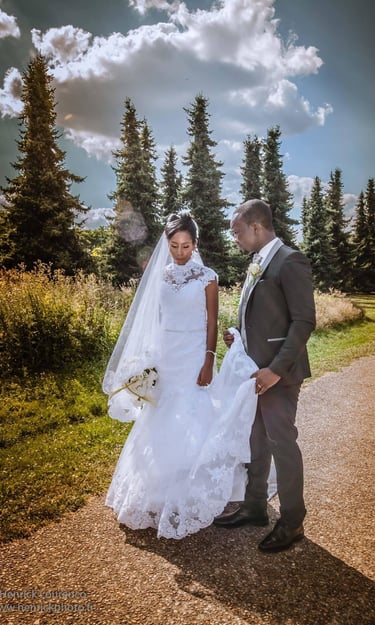 couple sur le chemin, mariage