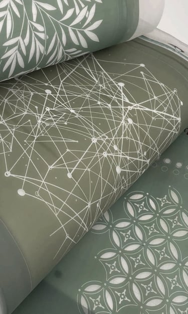 silk screens used for printing on ceramic surfaces