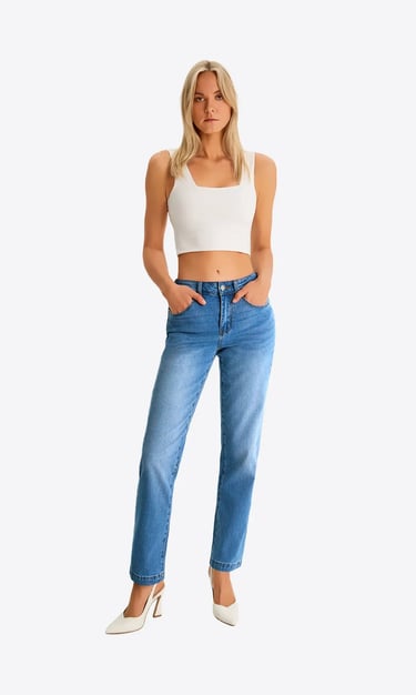 women's blue skinny jeans