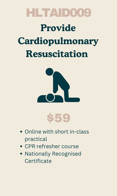 HLTAID009 Provide Cardiopulmonary Resuscitation, CPR Course, CPR and first aid, provide CPR