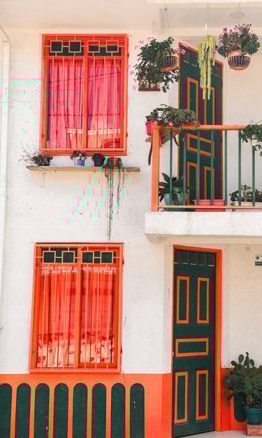 Colorful facade in UNESCO town Salento