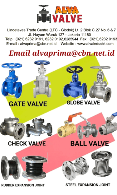 Jual Butterfly Valve, Jual Check Valve, Jual Steel Expansion Joint