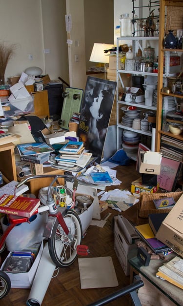 Photo d'un logement encombré, syndrome de diogène