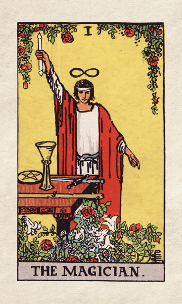 The Magician: Symbolizes willpower, manifestation, and taking action.