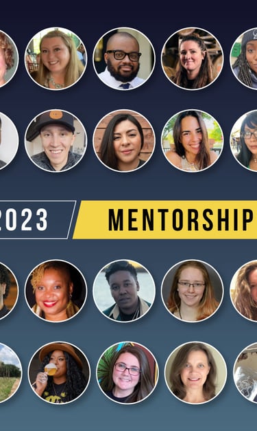 A diverse group of professional portraits for the Spring 2023 Mentorship Cohort program members.