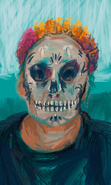 Digital postcard - Day of the dead selfie