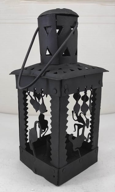 "handcrafted wrought iron tribal-style designer hanging lamp-For international dispatch"