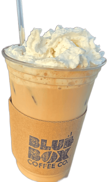 Iced latte made with coffee ice cubes for bold flavor at HeckYA drive-through Youngstown Ohio