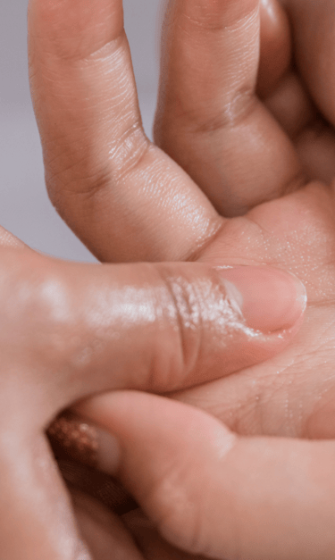 Massaging a hand
