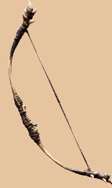 a bow with a bow and arrow on it