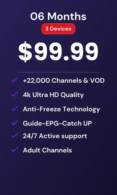 Android TV displaying Mom IPTV catch-up TV and live sports