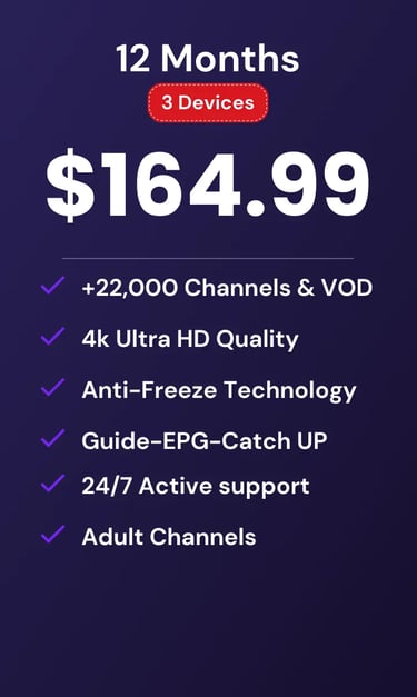 Mom IPTV IPTV Smarters interface with live TV and 4K streaming