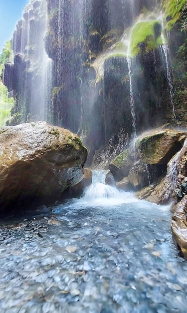 Beautiful view of umbrella waterfall Pakistan 