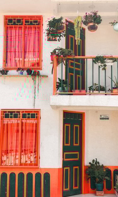 Colorful facade in UNESCO town Salento