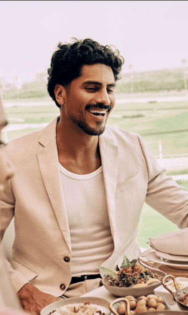Dany Peña model and content creator in luxury lifestyle dining photoshoot