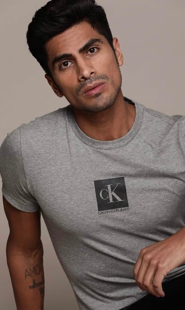 Dany Peña international male model and actor in casual Calvin Klein editorial portrait