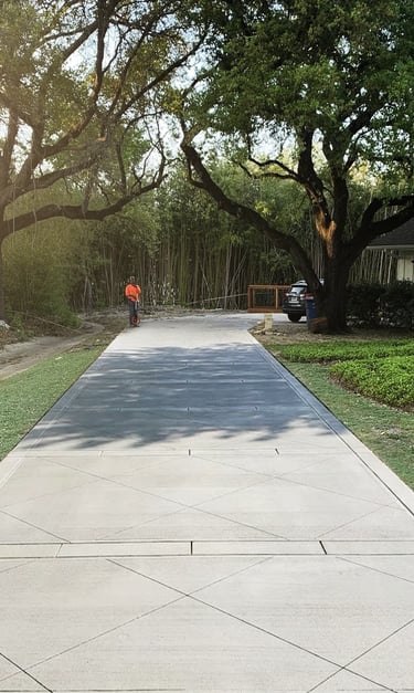 concrete driveway new installed 
