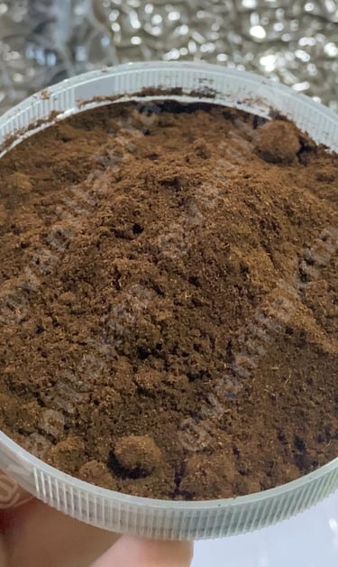 Vanilla powder on bowl